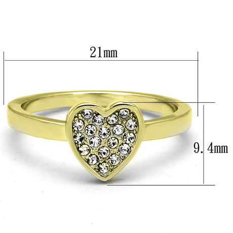 Flash Gold Brass Ring with Top Grade Crystal  in Clear