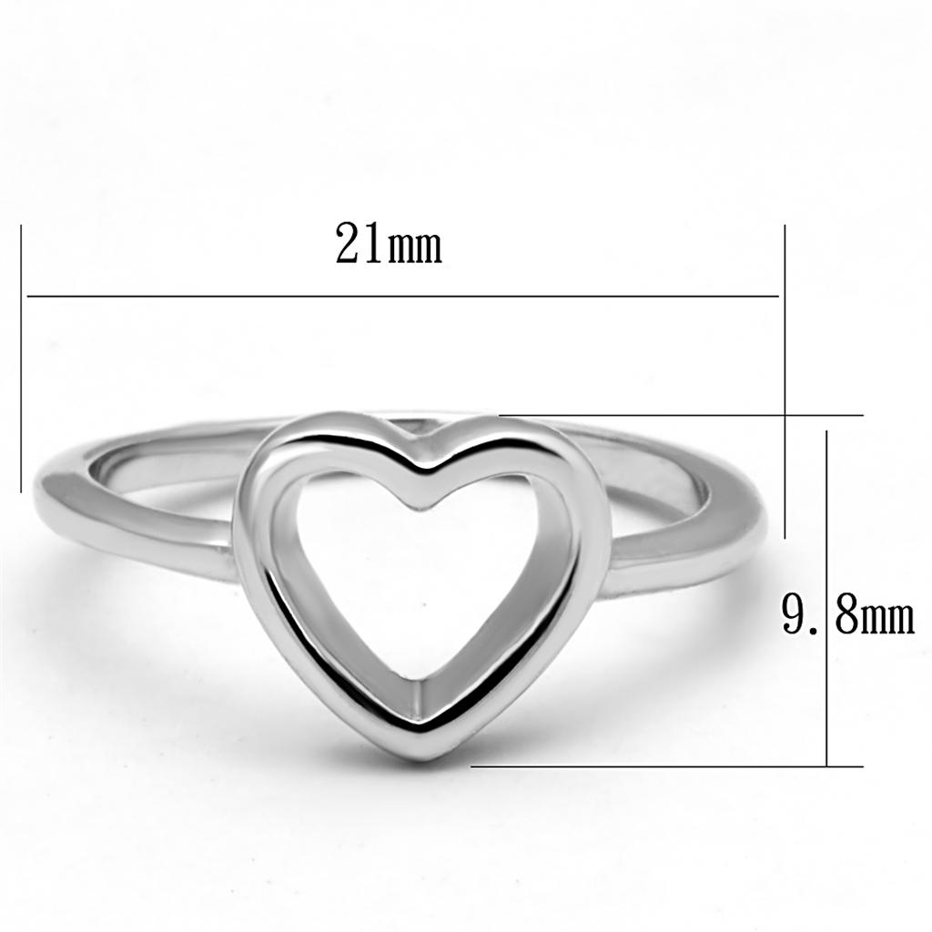 LO3986 Rhodium Brass Ring with No Stone in No Stone