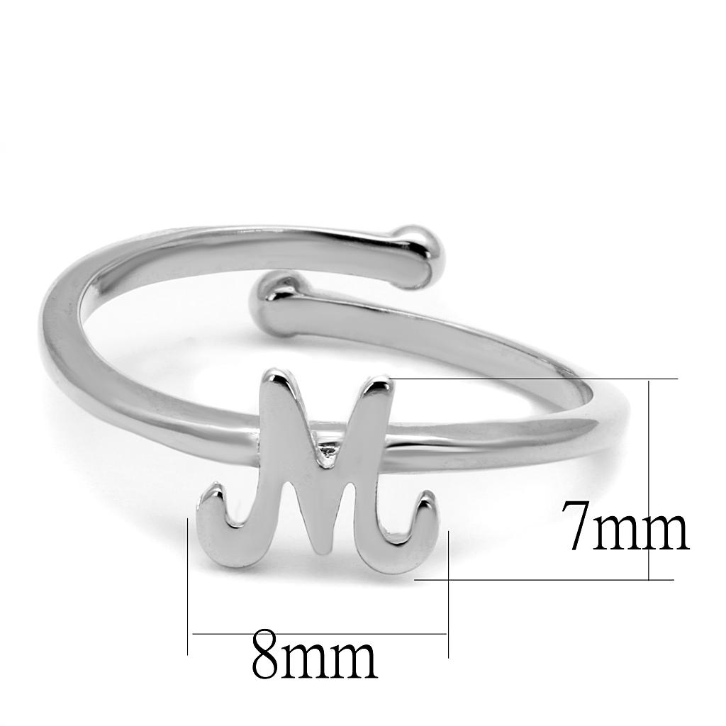 Rhodium Brass Ring with No Stone