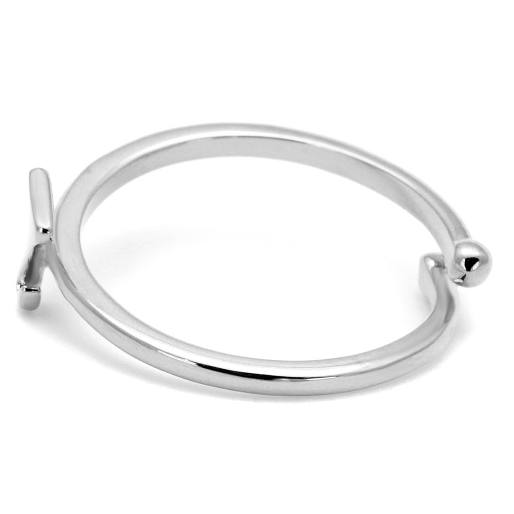 Rhodium Brass Ring with No Stone