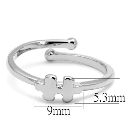 Rhodium Brass Ring with No Stone