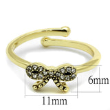 Flash Gold Brass Ring with Top Grade Crystal  in Clear