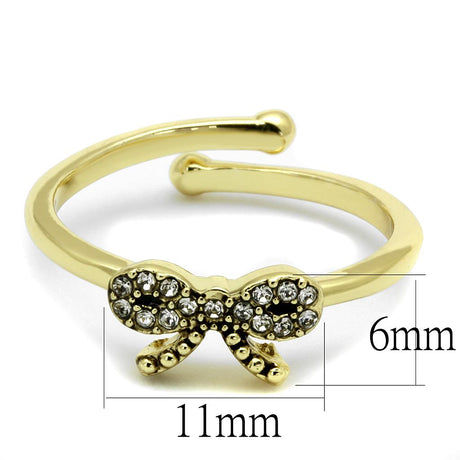 Flash Gold Brass Ring with Top Grade Crystal  in Clear