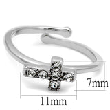 Rhodium Brass Ring with Top Grade Crystal  in Clear