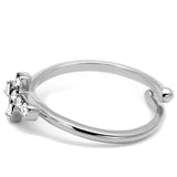 Rhodium Brass Ring with Top Grade Crystal  in Clear
