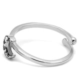 Rhodium Brass Ring with Top Grade Crystal  in Clear