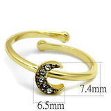 Flash Gold Brass Ring with Top Grade Crystal  in Clear