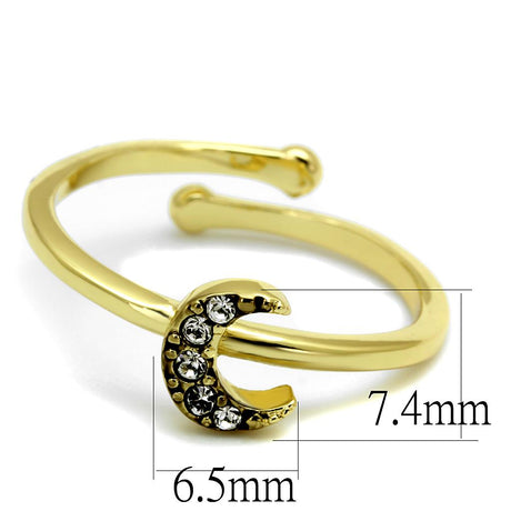 Flash Gold Brass Ring with Top Grade Crystal  in Clear