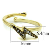Flash Gold Brass Ring with Top Grade Crystal  in Clear