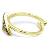 Flash Gold Brass Ring with Top Grade Crystal  in Clear