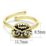 Flash Gold Brass Ring with Top Grade Crystal  in Clear