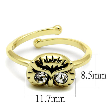 Flash Gold Brass Ring with Top Grade Crystal  in Clear
