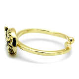 Flash Gold Brass Ring with Top Grade Crystal  in Clear