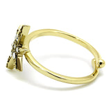 Flash Gold Brass Ring with Top Grade Crystal  in Clear