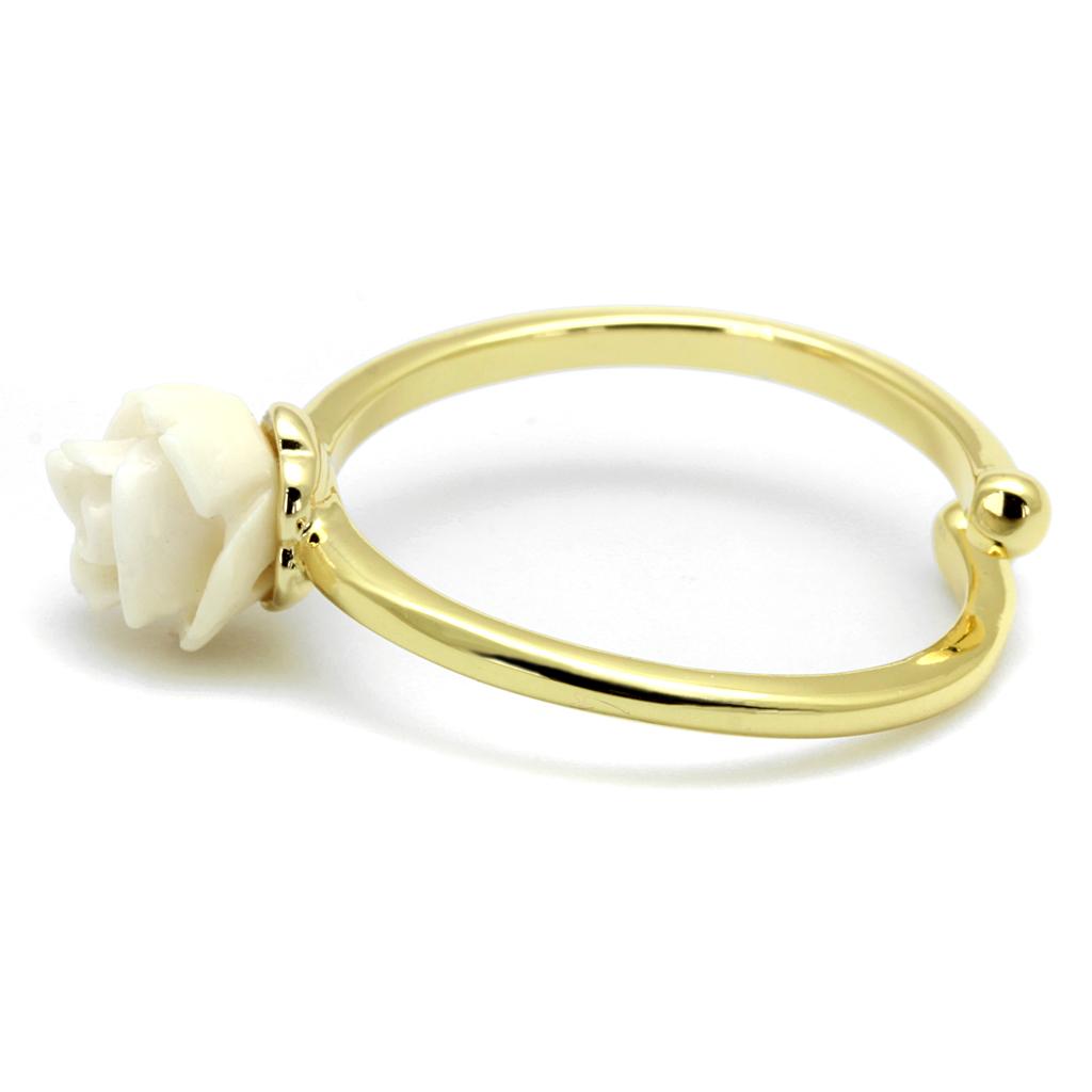 Flash Gold Brass Ring with Synthetic Synthetic Stone in Citrine Yellow