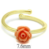 Flash Gold Brass Ring with Synthetic Synthetic Stone in Light Peach