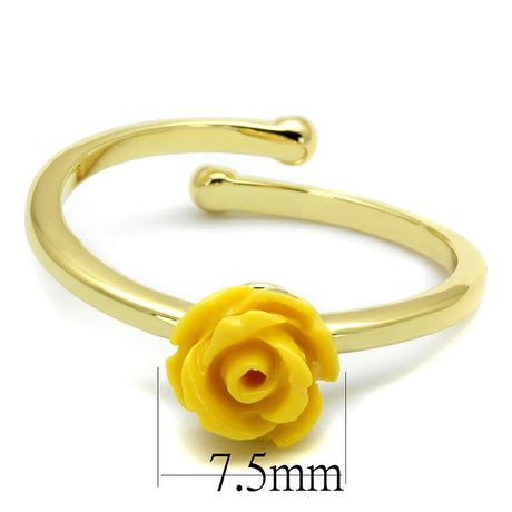 Flash Gold Brass Ring with Synthetic Synthetic Stone in Topaz