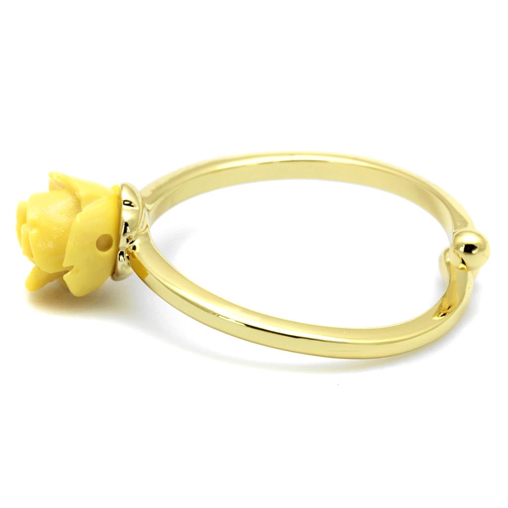 Flash Gold Brass Ring with Synthetic Synthetic Stone in Topaz