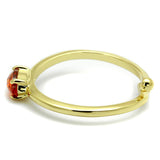 Flash Gold Brass Ring with AAA Grade CZ  in Orange