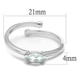 Rhodium Brass Ring with AAA Grade CZ  in Clear
