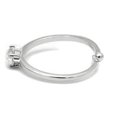 Rhodium Brass Ring with AAA Grade CZ  in Clear