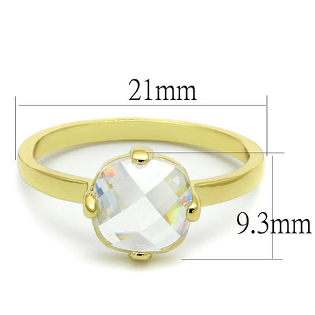 Flash Gold Brass Ring with AAA Grade CZ  in Clear