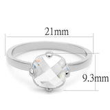 Rhodium Brass Ring with AAA Grade CZ  in Clear
