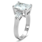 Rhodium Brass Ring with AAA Grade CZ  in Clear