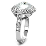 Rhodium Brass Ring with Top Grade Crystal  in Clear