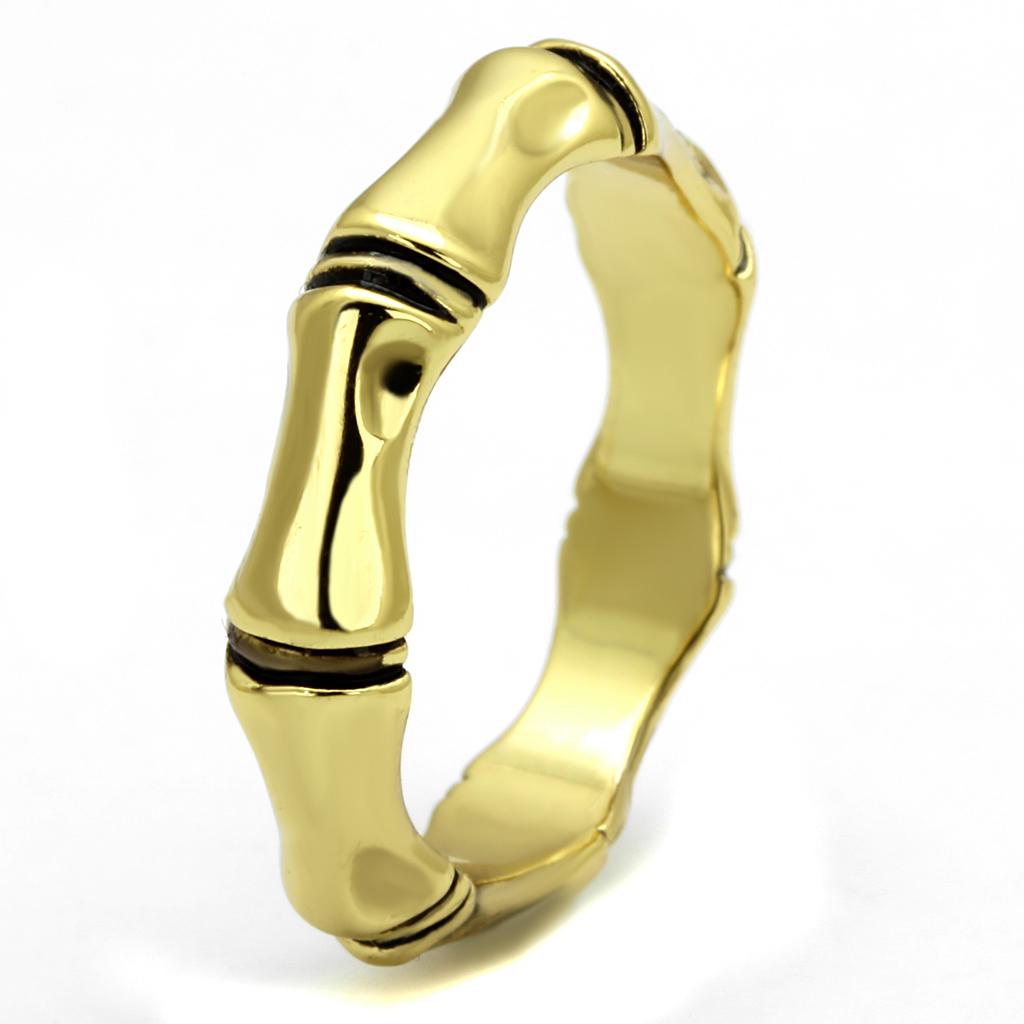 Gold Brass Ring with Epoxy  in Jet