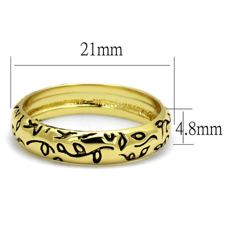 Gold Brass Ring with Epoxy  in Jet