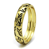 Gold Brass Ring with Epoxy  in Jet