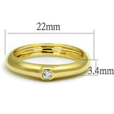 Gold Brass Ring with AAA Grade CZ  in Clear