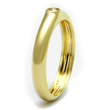 Gold Brass Ring with AAA Grade CZ  in Clear