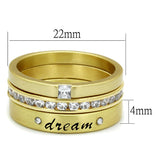 Gold Brass Ring with AAA Grade CZ  in Clear
