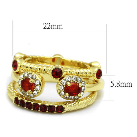 Gold Brass Ring with Top Grade Crystal  in Siam