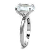Rhodium Brass Ring with AAA Grade CZ  in Clear