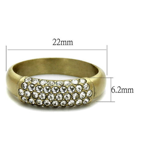Antique Copper Brass Ring with Top Grade Crystal  in Clear