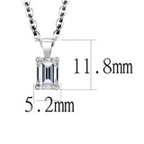 Rhodium Brass Chain Pendant with AAA Grade CZ  in Clear