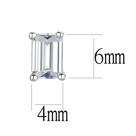 Rhodium Brass Earrings with AAA Grade CZ  in Clear