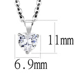 16+2 - Rhodium Brass Chain Pendant with AAA Grade CZ  in Clear