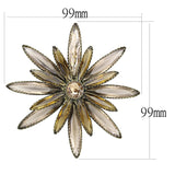Antique Copper Brass Brooches with Synthetic Synthetic Glass in Champagne
