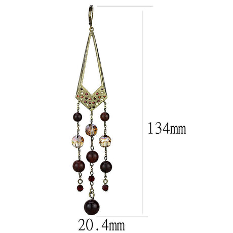Antique Copper Brass Earrings with Assorted  in Multi Color