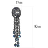 TIN Cobalt Black Brass Earrings with AAA Grade CZ  in Clear