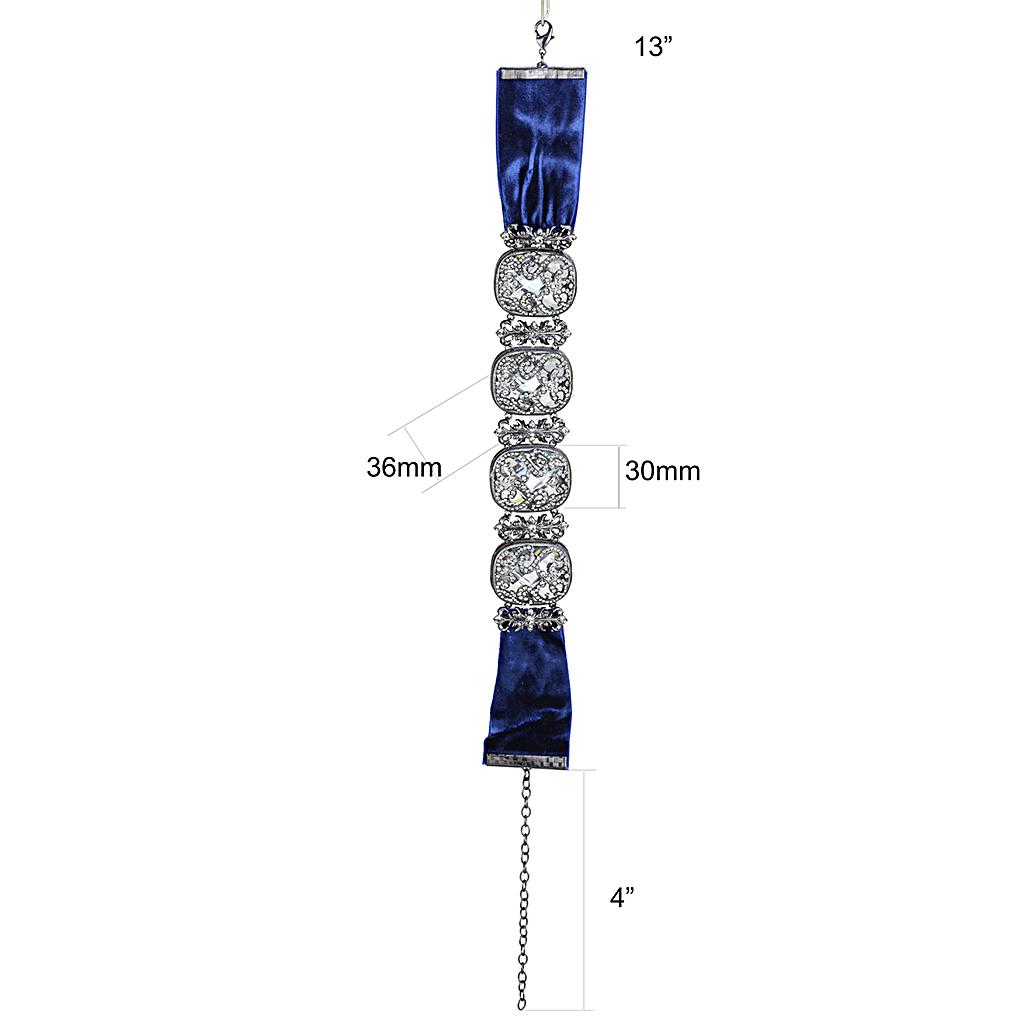 TIN Cobalt Black Brass Necklace with AAA Grade CZ  in Clear