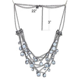 TIN Cobalt Black Brass Necklace with AAA Grade CZ  in Clear