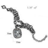 TIN Cobalt Black Brass Bracelet with AAA Grade CZ  in Clear