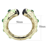 Gold Brass Bangle with Synthetic  in Emerald