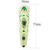 Gold Brass Bangle with Synthetic  in Emerald