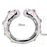 Rhodium Brass Bangle with Synthetic  in Rose